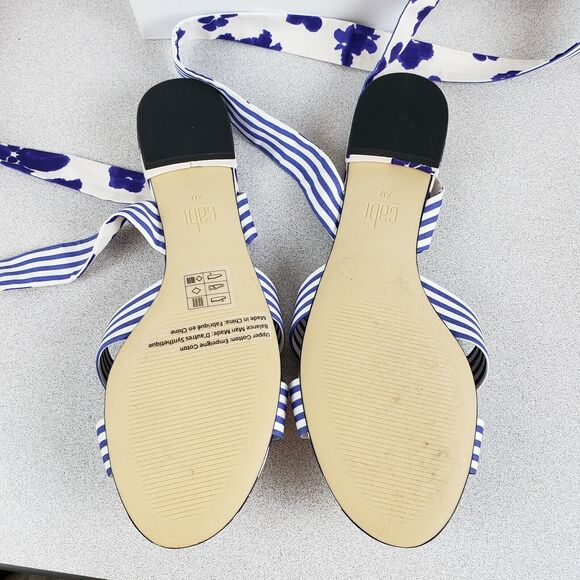 Cabi Womens 6013 Blue White Floral Wrap Tie Comfort Strappy Sandals Size 8 M - Picture 3 of 5